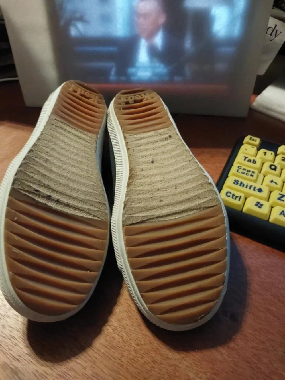 Vintage Keds WMN Slip On Sneakers Eyelet Lace Overlay Across Forefoot Strap Sz 6